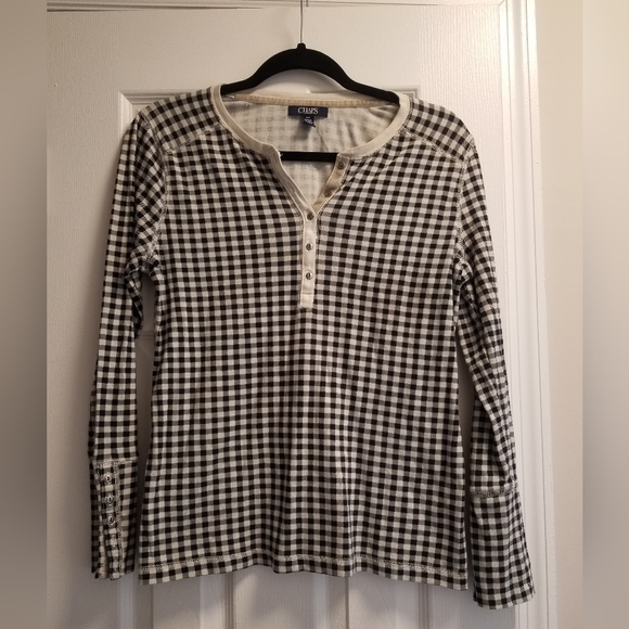 Chaps Plaid Long Sleeve Shirt Women's Size Large - Picture 8 of 9